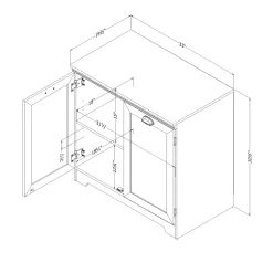 Clearance 2-Door Storage Cabinet - Farnel Pure White Storage Furniture