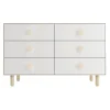 Discount Dot 6 Drawer Dresser - Whte/ Natural Storage Furniture