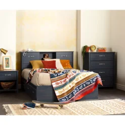 Best Double Bed and Headboard Set - Ulysses Blueberry Twin, Full & Queen Beds