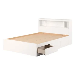 Twin, Full & Queen Beds>South Shore Double Bed and Headboard Set - Fusion Pure White