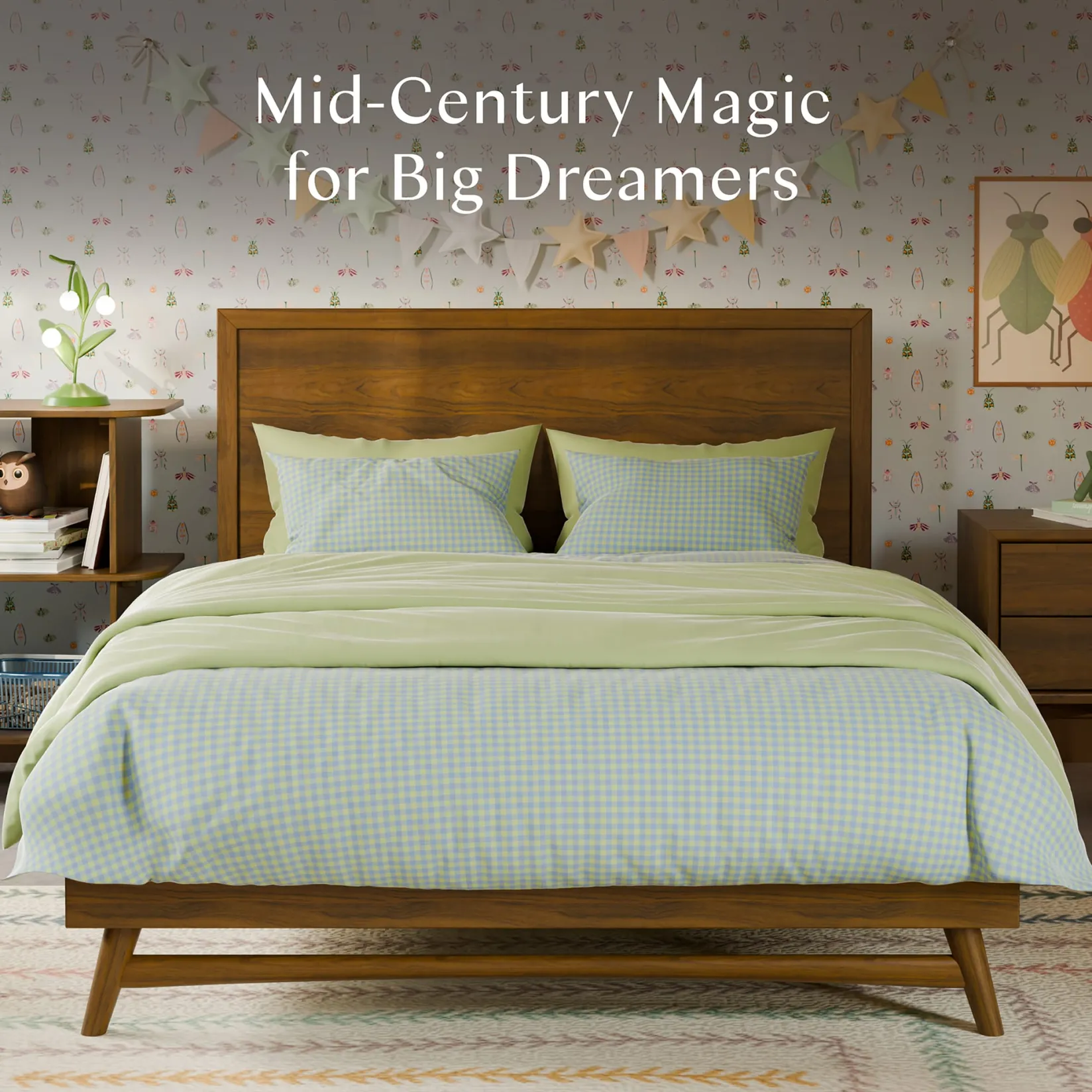 Double Bed Bondi - Walnut Natural Twin, Full & Queen Beds