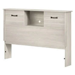 Twin, Full & Queen Beds>South Shore Double Bookcase Headboard - Ulysses Winter Oak