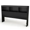 Twin, Full & Queen Beds>South Shore Double Bookcase Headboard Spark - Pure Black