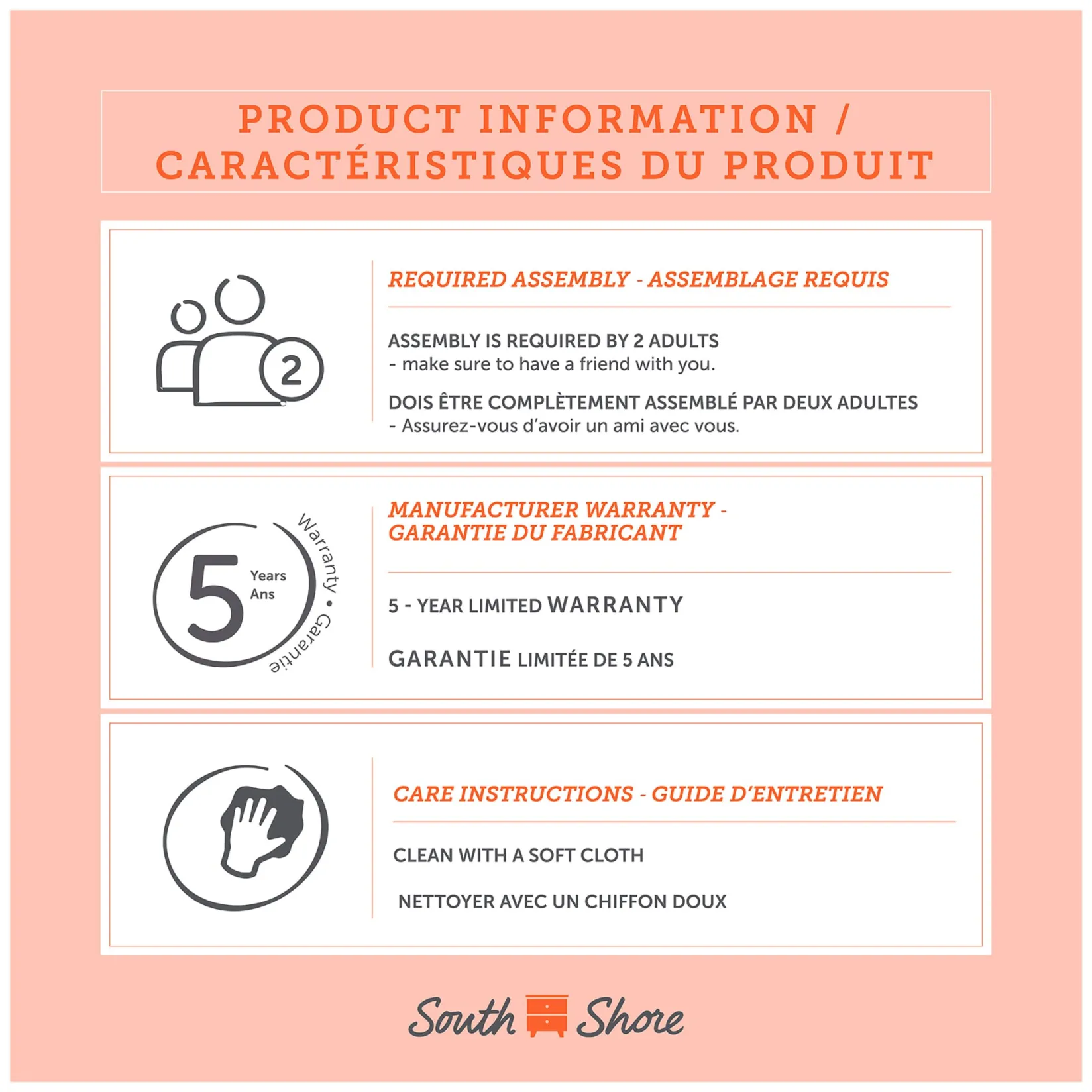 Storage Furniture>South Shore 4-Drawer Chest - Arlen White Pine and Black Matte