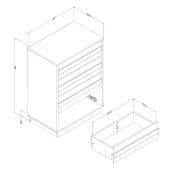 Outlet 4-Drawer Chest - August Bleached Oak Storage Furniture