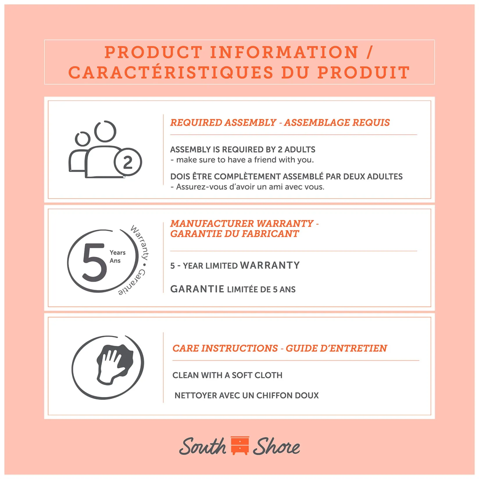 Storage Furniture>South Shore 5-Drawer Chest - Avilla Winter Oak