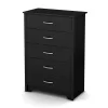 Best 5-Drawer Chest - Fusion Pure Black Storage Furniture