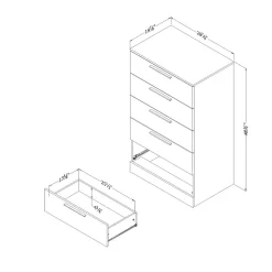 5-Drawer Chest - Step One Essential Winter Oak Storage Furniture