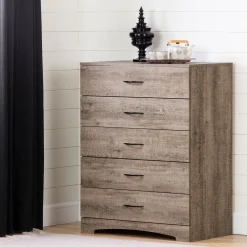 Storage Furniture>South Shore 5-Drawer Chest - Step One Weathered Oak