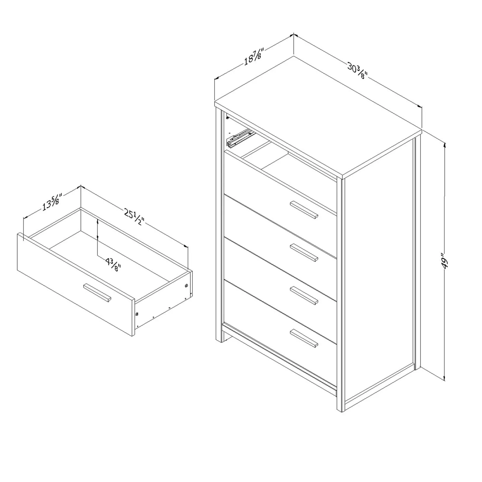 Storage Furniture>South Shore 5-Drawer Chest - Tao Natural Walnut