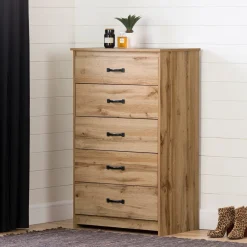 Discount 5-Drawer Chest - Tassio Nordik Oak Storage Furniture