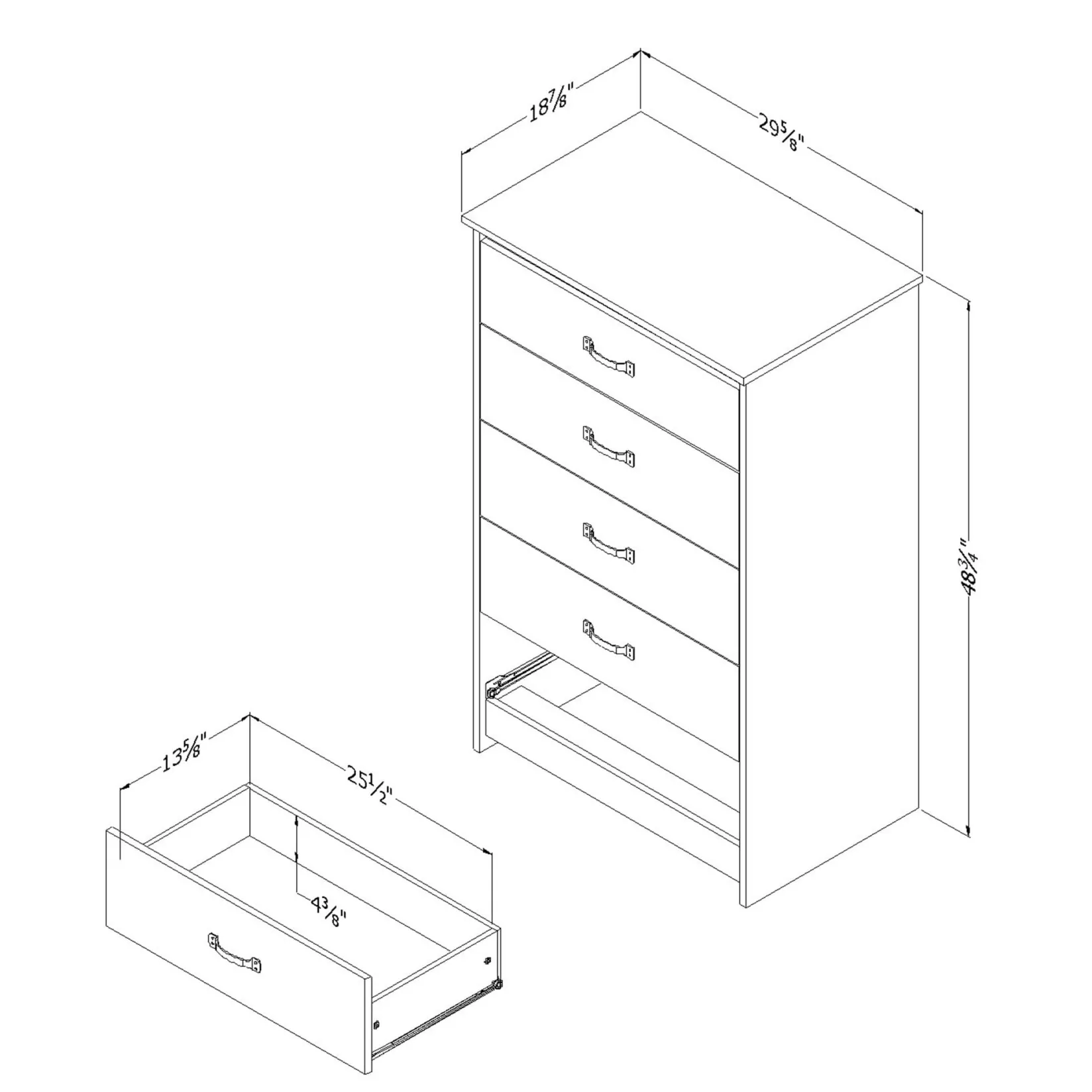 Storage Furniture>South Shore 5-Drawer Chest - Tassio Weathered Oak