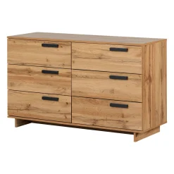 Clearance 6-Drawer Double Dresser - Cavalleri Nordik Oak Storage Furniture