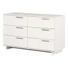 Storage Furniture>South Shore 6-Drawer Double Dresser - Cavalleri Pure White
