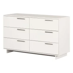 Storage Furniture>South Shore 6-Drawer Double Dresser - Cavalleri Pure White