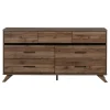 Storage Furniture>South Shore 7-Drawer Double Dresser - Flam Natural Walnut and Matte Black