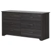 Storage Furniture>South Shore 6-Drawer Double Dresser - Fusion Gray Oak