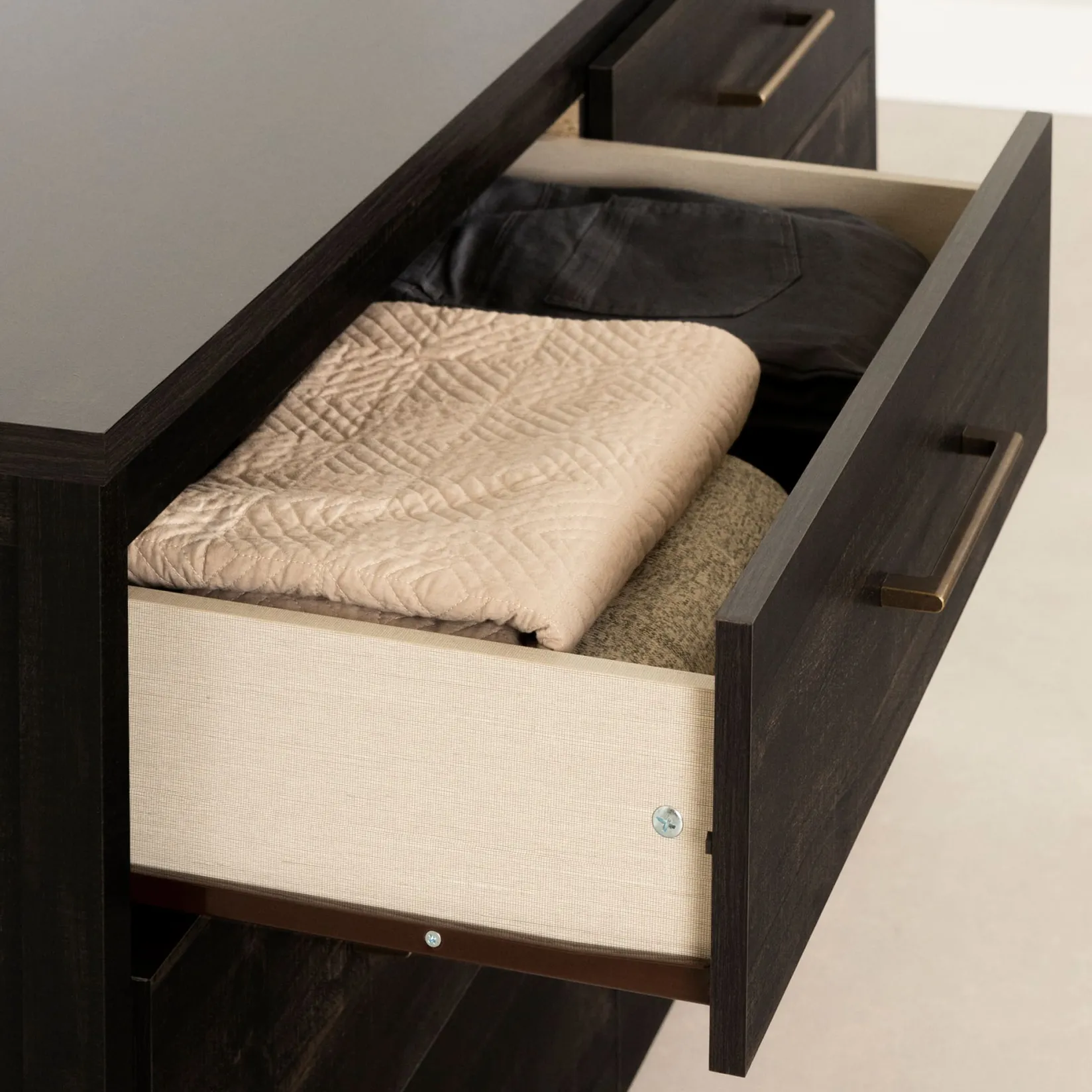 Storage Furniture>South Shore 6-Drawer Double Dresser - Gravity Rubbed Black