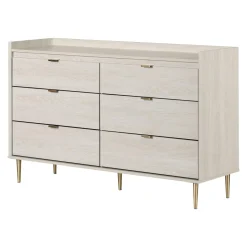 Storage Furniture>South Shore 6-Drawer Double Dresser - Hype Winter Oak