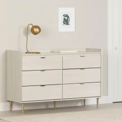 Storage Furniture>South Shore 6-Drawer Double Dresser - Hype Winter Oak