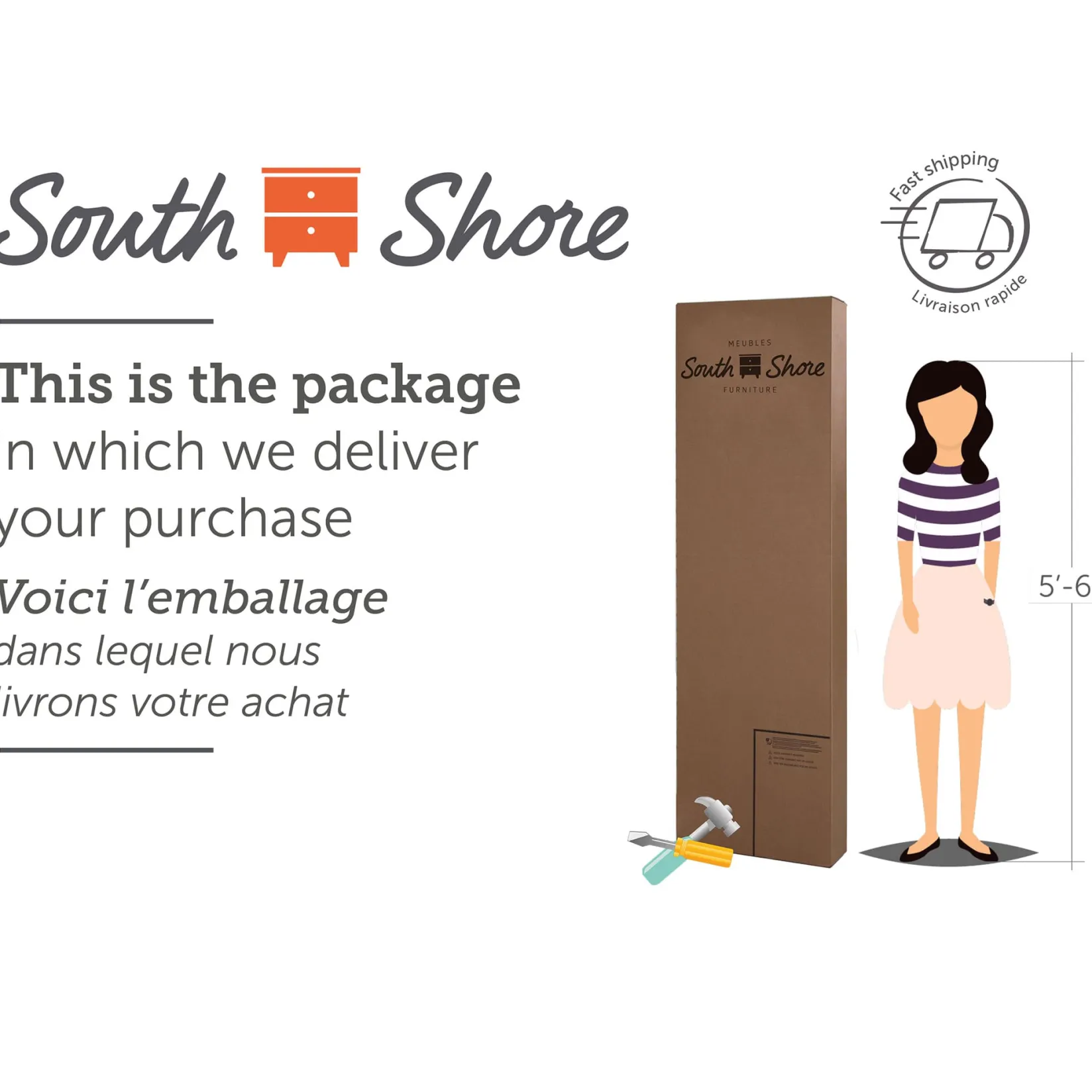 Online 6-Drawer Double Dresser - Munich White and Soft Elm Storage Furniture