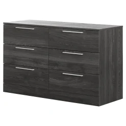 6-Drawer Double Dresser - Step One Essential Gray Oak Storage Furniture