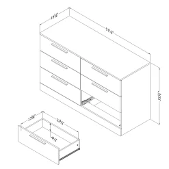 6-Drawer Double Dresser - Step One Essential Gray Oak Storage Furniture