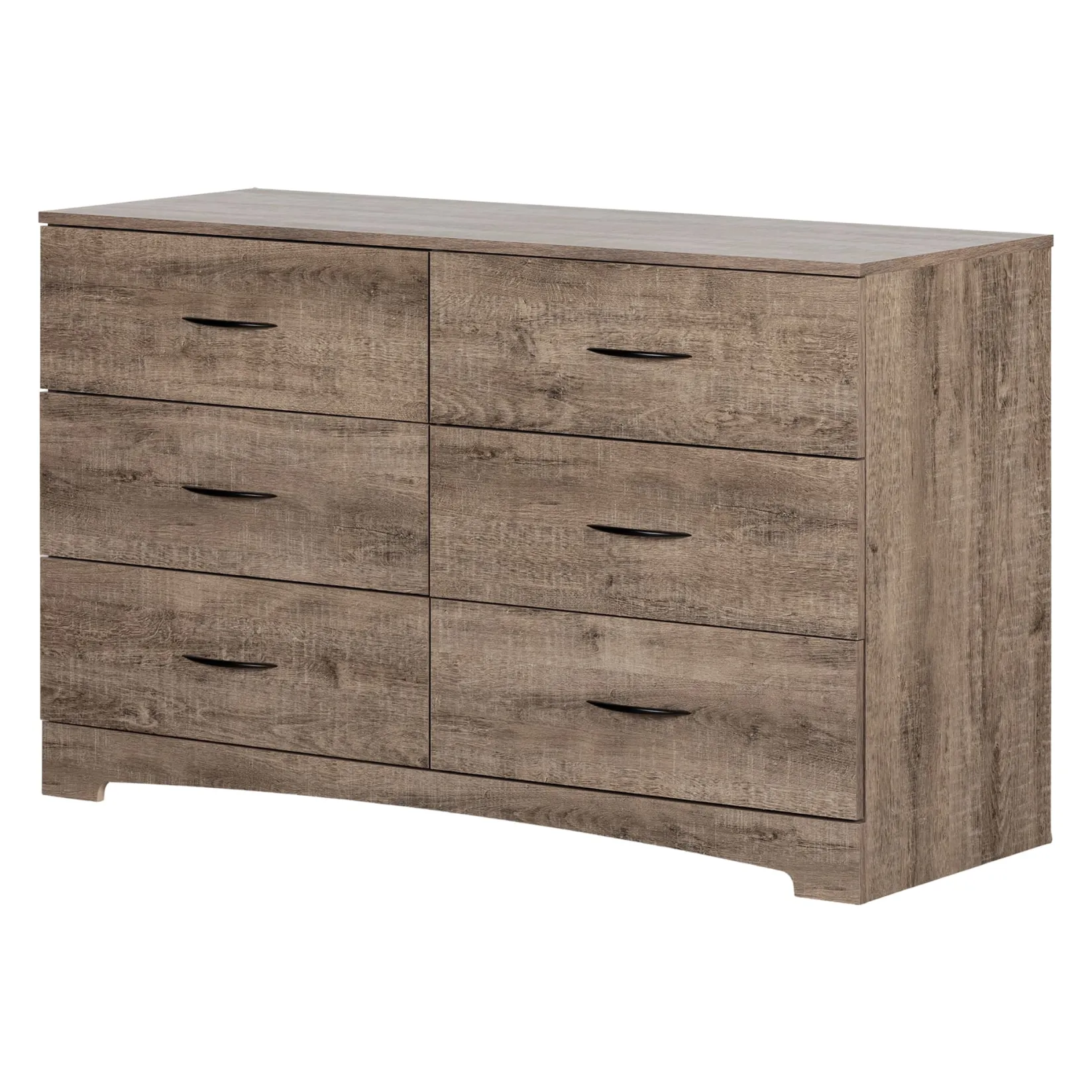 Hot 6-Drawer Double Dresser - Step One Weathered Oak Storage Furniture