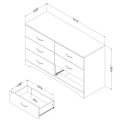Hot 6-Drawer Double Dresser - Step One Weathered Oak Storage Furniture