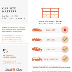 New 6-Drawer Double Dresser - Tassio Weathered Oak Storage Furniture