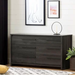 Storage Furniture>South Shore 6-Drawer Double Dresser - Tao Gray Oak