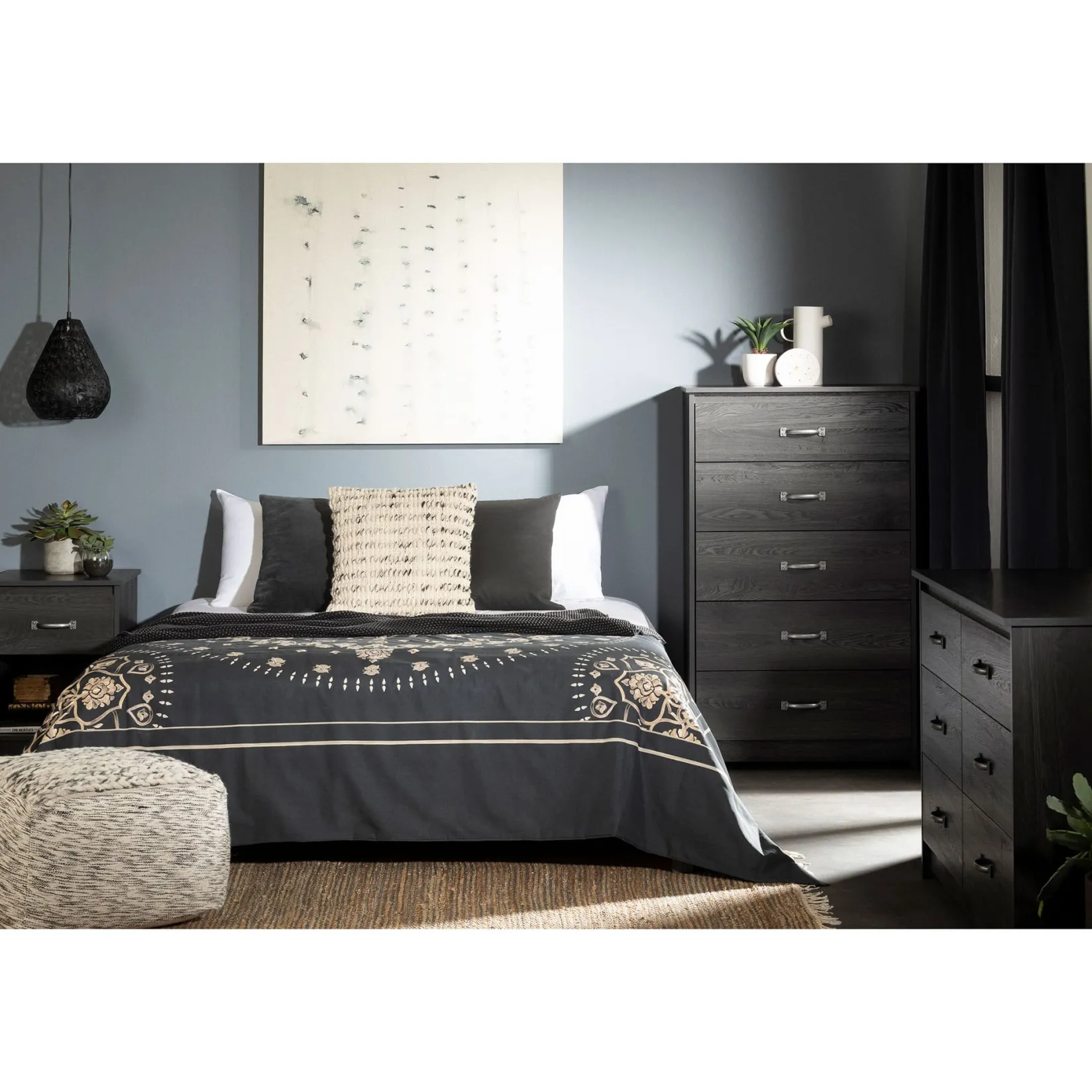 Storage Furniture>South Shore 6-Drawer Double Dresser - Tassio Gray Oak