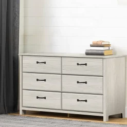 Hot 6-Drawer Double Dresser - Ulysses Winter Oak Storage Furniture