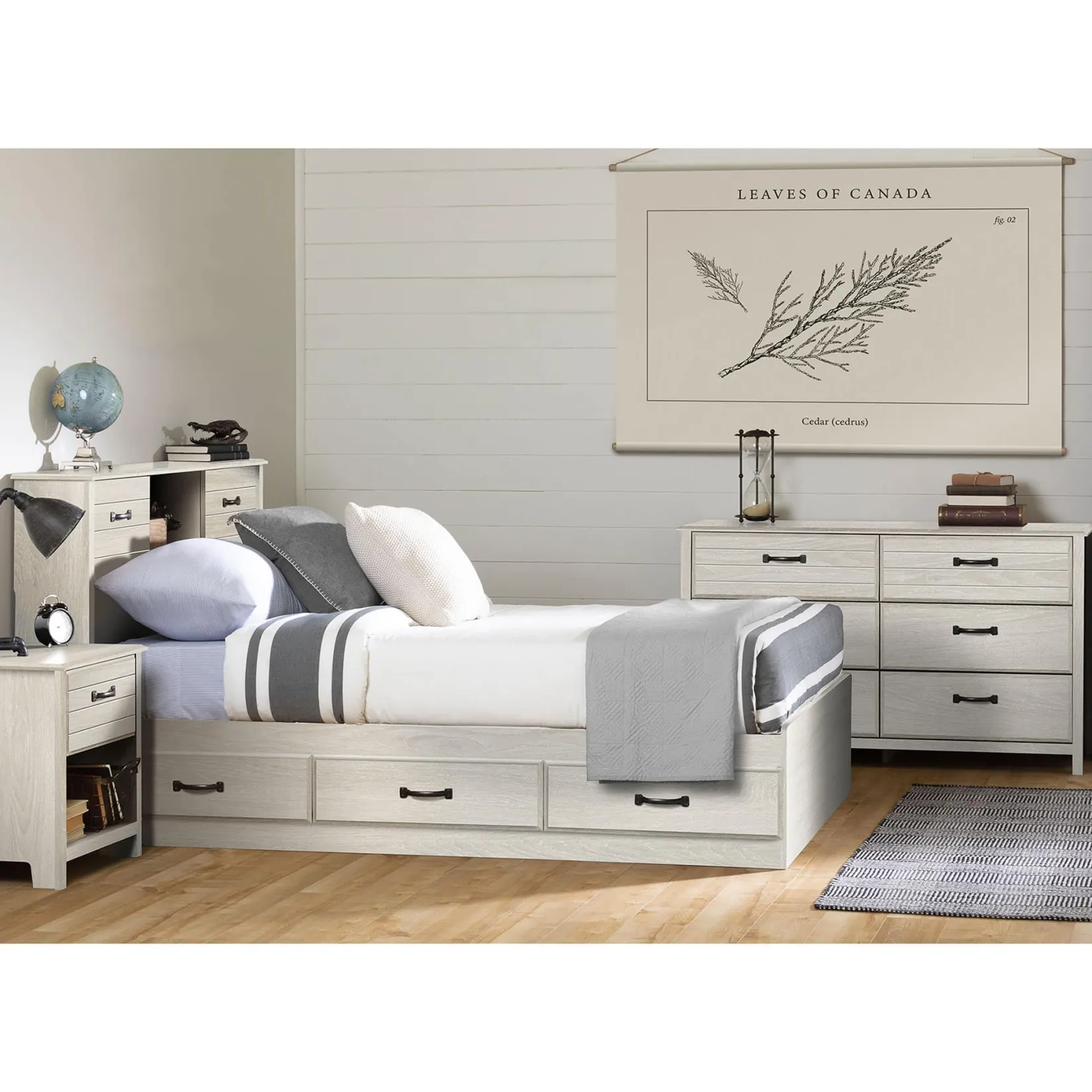 Hot 6-Drawer Double Dresser - Ulysses Winter Oak Storage Furniture