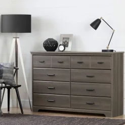 Storage Furniture>South Shore 8-Drawer Double Dresser - Versa Gray Maple