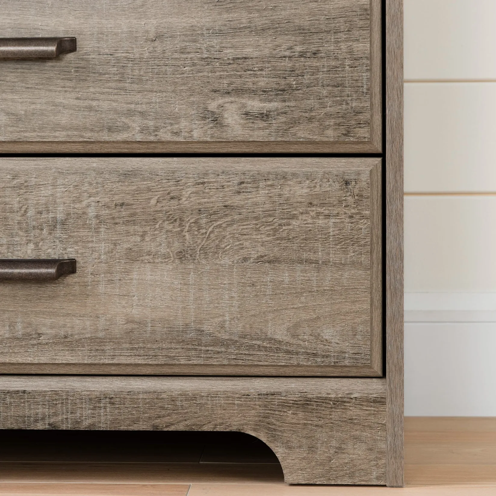 Sale 8-Drawer Double Dresser - Versa Weathered Oak Storage Furniture