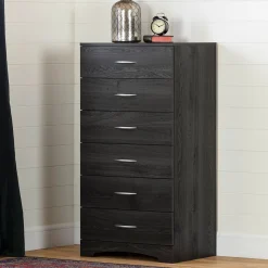 Storage Furniture>South Shore 6-drawer lingerie chest - Step One Gray Oak