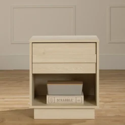Nightstands>South Shore 1-Drawer Nightstand - August Bleached Oak