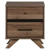 2-Drawer Nightstand - Flam Natural Walnut and Matte Black Nightstands