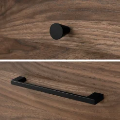 2-Drawer Nightstand - Flam Natural Walnut and Matte Black Nightstands