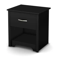 Nightstands>South Shore 1-Drawer Nightstand - Fusion Pure Black