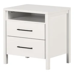 Nightstands>South Shore 2-Drawer Nightstand - Gravity Pure White