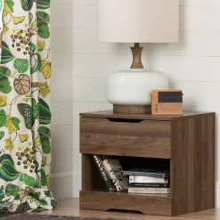 Outlet 1-Drawer Nightstand - Holland Natural Walnut Nightstands