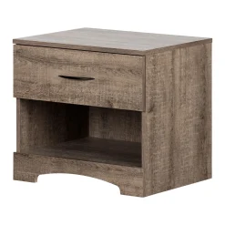 Nightstands>South Shore 1-Drawer Nightstand - Step One Weathered Oak