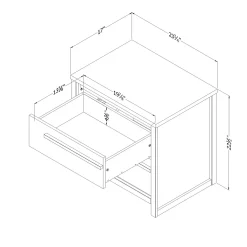 2-Drawer Nightstand - Tao Gray Oak Nightstands