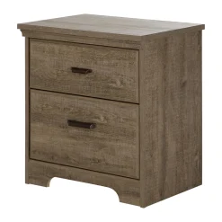 Clearance 2-Drawer Nightstand - Versa Weathered Oak Nightstands