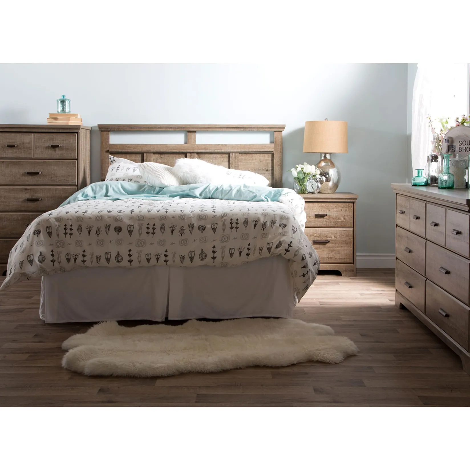 Clearance 2-Drawer Nightstand - Versa Weathered Oak Nightstands