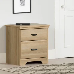 Nightstands>South Shore 2-Drawer Nightstand - Versa Natural Ash