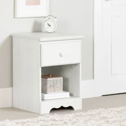 Nightstands>South Shore 1-Drawer Nightstand Summer Breeze - White Pine
