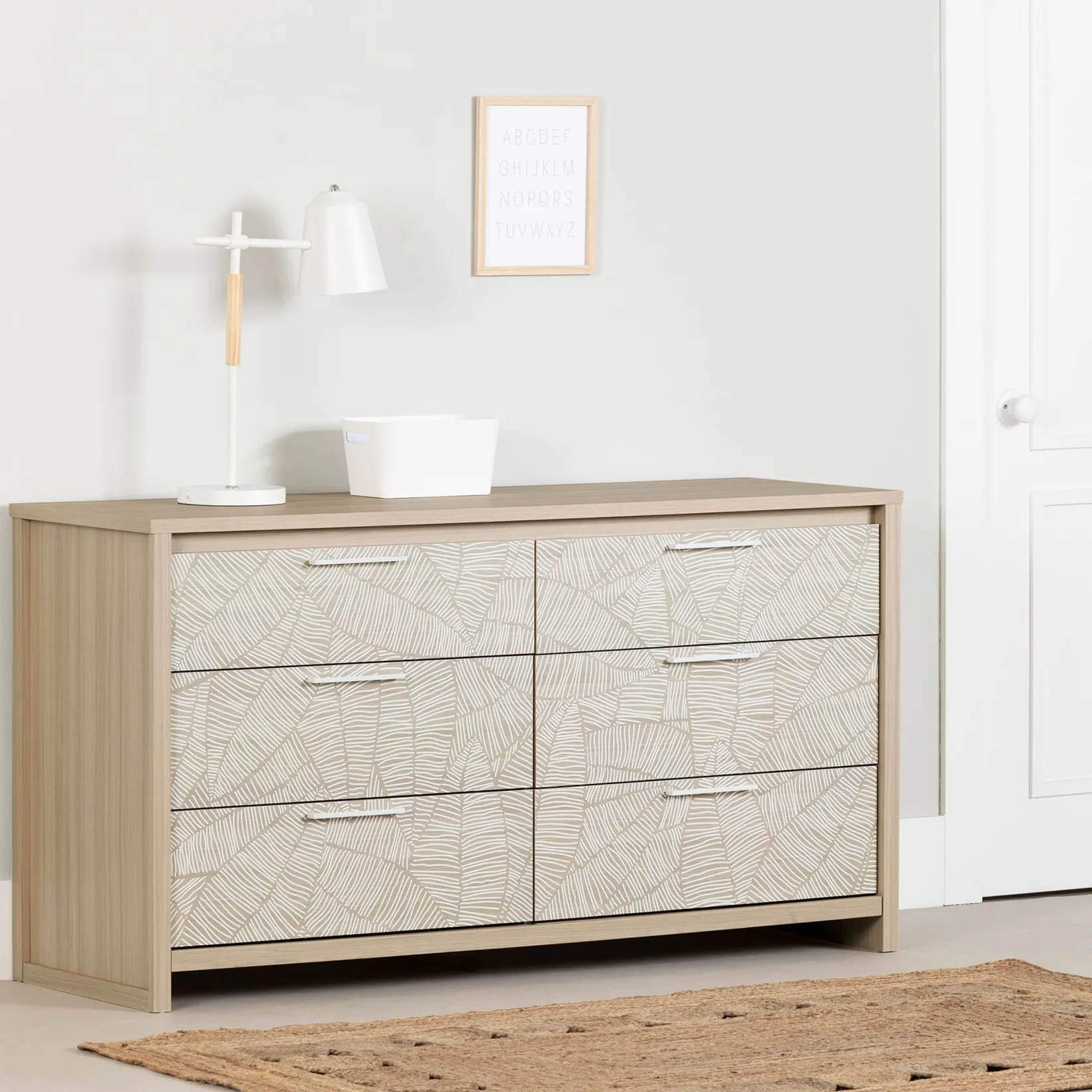 Sale 6-Drawers Dresser - - Munich Soft Elm and White Storage Furniture
